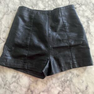 Leather Shorts. Size 2. Black